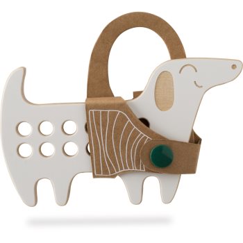 Milin Small Wooden Lacing Toy Daschund jucărie cu activități - imagine 2
